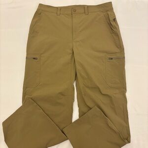 L.L.Bean Cargo Water-Resistant Mens Cresta Pants, Standard Fit Tan